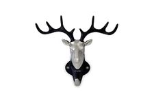 EYE BERRY Deer Head Hanging Hook,Key Holder for Home, Key Stand, Key Hangers for Wall full metal product (non plastic) (SHATIN/MATT BLACK)