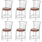 Goyal steel & furniture Chairs for Dining Table, Steel Chair, Dining Chair with Comfortable Cushion (6, Brown, Standard)