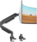 MOUNTUP Single Monitor Mount fits 17''-43'' Ultrawide Screen, Holds 6.6-33lbs, Computer Monitor Arm Desk Mount, Heavy Duty Gas Spring Monitor Stand for Flat/Curved Screen, with C-clamp/Grommet Base