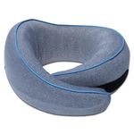 Neodrift TravelNeck 360 - Memory Foam Travel Neck Pillow with Head Support for Airplane, Car, Train, Bus, and Home Use - Ultimate Comfort Velvet Cushion Travel Pillow (Color: Grey)