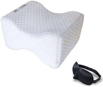 Orthopaedic Knee Pillow for Sciatica Relief, Back Pain, Leg Pain, Pregnancy, Hip and Joint Pain - Memory Foam Wedge Contour with Washable Cover. Complete with a Bonus 3D Sleeping Mask by Safe Living