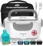 TRAVELISIMO Heated Lunch Box 100W Electric Lunch Box Food Heater 1.5L Self Heating Lunchbox for Travel & Office, 12V/24V/230V Heated Lunch Boxes for Adults Stainless Steel Car Electric Lunchbox