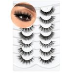 Happy Heartbeat 3D False Lashes Wispy Natural - Faux Mink Lashes Cat-Eye Handmade Luxurious Soft Fluffy Dramatic False Eyelashes 7 Pairs (No.191)