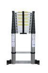 Aardwolf Quickfit Heavy Duty Aluminium Telescopic Ladder 15 Step (5.8M/19 FT)| Foldable Step Ladder| Wheel,Balance bar | 150 Kg Capacity |Ladder for Home | Industrial (5.8M/15 Step)