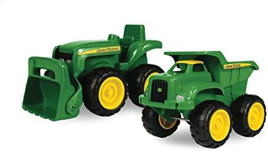John Deere 6'' Dump Truck & Toy Tractor With Loader Construction Vehicle Set, Green