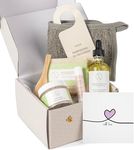 Lizush Lemongrass 6-Piece Spa Gift Set for Women - Relaxing Self-Care Basket, Luxury Handmade Body Care Items for Premium Relaxation - With Love