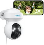 Reolink PTZ Camera Outdoor, 5MP 2.4/5GHz WiFi CCTV Security Camera with 3X Optical Zoom, Color Night Vision, Human/Vehicle Tracking, 2-Way Audio, Support 512GB SD Card for 24/7 Protection, E1 Outdoor