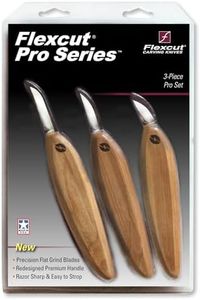 FLEXCUT Pro Series Wood Carving Tools - USA-Made Knife Set - 3-Pack Kit with 1" Chip, 1-3/8" Detail, 1-5/8" Carving, Ergonomic Knife Handles (FP200)