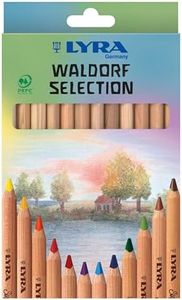 Lyra Super Ferby Unlacquered Waldorf Coloured Pencil, 12 Assorted Colours