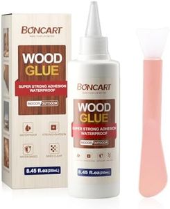 Boncart Wood Glue, 8.45fl.oz Super Strong Adhesion Wood Glue for Furniture Heavy Duty, Clear After Drying, Waterproof Wood Glue for Woodworking, Crafts, Repair, Furniture Assembly (1 Pack)