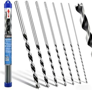 7 Pcs Long Wood Drill Bit Set, Extended Center Position Wood Drill Bit Set, 12-inch (300 mm), Suitable for Various Woods Including Hardwood, Plywood, and Plastics (Metric 4/5/6/7/8/10/12 mm)