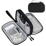 FYY Travel Organizer Pouch Electronic Accessories Carry Case Portable Waterproof Double Layers All-in-One Storage Bag for Cable, Cord, Charger, Phone, Pattern Black