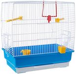 Ferplast Bird Cage Rekord 2 Cage for Birds, Canaries, Budgies, Finches, Metal, Accessories included Rotating Feeder Perches, 39 x 25 x h 41 cm