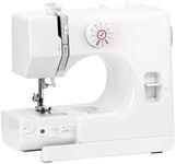QWORK® Portable Sewing Machine, 12 Stitch Patterns, Double Speed, Automatic Thread Winding, LED Sewing Light, Includes Sewing Accessories