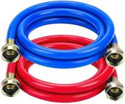 Cenipar 6FT Rubber Washing Machine Hoses Burst Proof 2 Pack For Hot and Cold Water 3/4" NPT Connection Water Supply Lines Fit for ALL Washing Machine