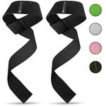 Gradient Fitness Weight Lifting Wrist Straps (2 Pack) | Soft Neoprene Padded 20” Straps. Reduces Injury Risk for Weightlifting, Bodybuilding, Powerlifting, Strength Training, and Deadlifts (Black)