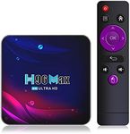 Smart TV Box 4G+64GB H96 Max Android 11.0 RK3318 Quad-Core with 2.4G WiFi 4K Ultra HD H.265 Streaming Media Player