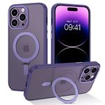 DUEDUE Magnetic Case for iPhone 14 Pro Max Compatible with MagSafe, Magnetic Kickstand iPhone 14 Pro Max Case Cover Military Grade Hard Phone Cases for iPhone 14 Pro Max 6.7 Inch, Deep Purple