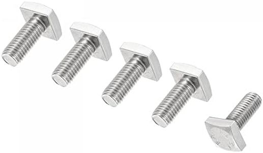 uxcell Square Head Bolt, 5pcs M10x20mm Fully Thread 304 Stainless Steel Grade C Square Machine Screws