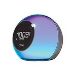 iHome IBT29 Bluetooth Color Changing Dual Alarm Clock FM Radio (Black) with USB Charging and Speakerphone