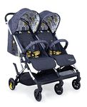 Cosatto Woosh Double Stroller – Lightweight Pushchair from Birth to 22KG, Twins or Siblings - One-Hand Fold, Compact, Independent Seats (Fika Forest)