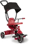 Radio Flyer Pedal & Push 4-in-1 Stroll ' N Trike®, Red Tricycle, for Toddlers Ages 1-5 (Amazon Exclusive), Toddler Bike Large