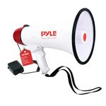 Pyle Megaphone with Siren – 40W Loud PA Speaker with Detachable Mic, Clear Sound, Volume Control & Ergonomic Grip – For Emergency, Sports, School & Outdoor Use