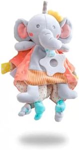 EAQ Manta Seguridad para Bebés,doudou Bebe,Mantas Bebés Juguete con Mordedor Regalo de niña Bebe Recien Nacido,Mantita de apego bebé de Muñeca Elefante,Regalos Bebes Recien Nacidos (Elefante)