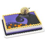 DecoSet® Disney Tim Burton's The Nightmare Before Christmas Cake Topper, 2-Piece Decoration Set Featuring Jack Skellington & Sally And Glow In The Dark Moon