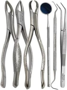 Heavy Duty Dental Extracting Extraction Forceps #150+151+23 + 3pcs Basic Dental Set - Apical Forceps, Cowhorn Forceps, Lower Molars, Atraumair-6Pcs