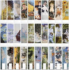 MWOOT 30 Piezas Marcadores de Papel de Pintura de Museo de Arte, Estilo de Pintura de Arte Marcadores de Página Bookmarks Set, Marcapáginas Clip de Página para Suministros Lectura(15x4cm,30 Estilo)