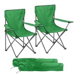 ZOPPER Camping Chair Set of 2 - Green Portable Folding Chair with Cup Holder Compact & Lightweight Garden and Other Occasional Outdoor Use Ideal for Caravan trips, BBQs, Beach, Picnic, and Travelling