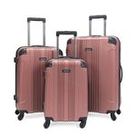 KENNETH COLE Reaction Out of Bounds 4-Wheel Hardside 3-Piece Luggage Set: 20" Carry-on, 24", 28",Rose Gold