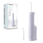 Panasonic Series 300 Oral Irrigator EW-DJ26-V311, Water Flosser for Teeth, 200ml, IPX7, 2 Regular Nozzles, 5 Pressure Settings, Travel Accessory, Purple