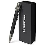 BASTION® Premium Carbon Fiber Bolt Action Pen with Black Stainless Steel Core, Durable 5.25" Fine Tip Professional Ballpoint Pen for Stylish Signature and Writing - Stainless Steel