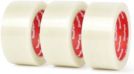 SinoPack Strapping Tape 3Pack 5.5Mil x 2in x 30yds Strapping Tape 2 inch Heavy Duty Strong Tape Fiberglass Reinforced Filament Tape