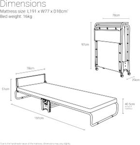 Jay-Be Single Folding Bed – Black Portable Guest Bed