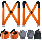 Moving Straps, 2-Person Adjustable Moving System with Shoulder Lifting Straps for Moving Lifting Furniture, Appliances, Heavy Objects Easily and Safely up to 440 Pounds (Orange)