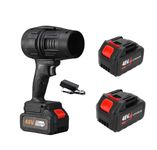 Packcy Cordless Turbo Super Power Air Compressed Duster 48V with 13000mAh Battery | Handheld Leaf Blower, Car Snow Cleaner, Electric Dryer for Outdoor Cleaning & BBQ – Black (2 Batteries)