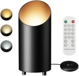 Wireless Spot Lights Indoor, Battery Operated Up Lights Indoor,3000K/4000K/5000K Accent Light Indoor with Timer and Remote,Dimmable Floor Light with Foot Switch for Plant and Artwork (Black, 1 Pack)