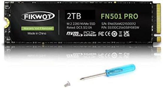 Fikwot FN501 Pro 2TB NVMe SSD-M.2 2280 PCIe Gen3X4 Internal Hard Drive, Up to 3,500MB/s Read Write Speed, SLC Cache, 3D NAND TLC. Compatible with Laptop & PC Desktop