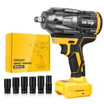 Cordless Impact Wrench 1/2 inch for DeWalt 20v Battery, Impact Wrench 740Ft-lbs(1000N.m) High Torque Brushless Electric Impact Gun, Power Impact Driver with 3-Mode Speed, LED Work Light(no Battery)