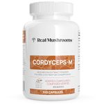 Real Mushrooms Cordyceps Capsules - Organic Cordyceps Militaris Extract with Measured Beta-Glucans & Fungal Polysaccharides with Immunomodulating Properties - Vegan Supplement, Non-GMO, 300 Caps