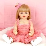 Real Baby Dolls for Girls, Full Silicone Body Reborn Baby Doll with Nipple Bottle, Pacifier & Clothes, Musical Soft Silicon Realistic New Born Baby Doll for Girl (Silicon Doll D4)
