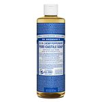 Dr Bronner's 18-in-1 Peppermint Pure-Castile Liquid Soap, Made with Organic Oils, Used for Face, Body, Hair, Laundry, Pets and Dishes, Certified Fair Trade & Vegan Friendly, 473ml Recycled Bottle