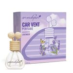 Aromahpure Premium Car Perfume Vent Clip |14 ML |Lavender Fragrance Car Air Freshener |Natural Essential Fragrance Oils in Glass Bottle with Wooden Reed Sticks|Last upto 30 days, IFRA certified