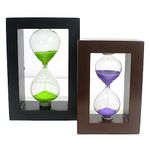 Maya Bazaar Wooden Style Brass and Sand Timer Sand Glass Hour Glass Sand Clock (Large)