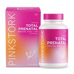 Pink Stork Total Prenatal Vitamin with DHA & Folate: Doctor-Formulated Prenatal Vitamins, Multivitamin with Iron, Vitamin B6 & B12, Vitamin D, Pregnancy Must Haves, Women-Owned, 60 Vegetarian Caps