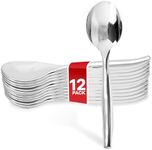 12 Count 10-Inch Disposable Serving Spoons, Silver Plastic Serving Spoons for Catering Weddings, Holiday Parties, and More, Large Plastic Serving Utensils for Buffet, Party Spoons, Stock Your Home