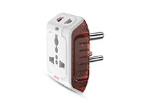 Goldmedal Spice 3-Pin 240V Universal Travel Adaptor with LED Indicator (White) - Pack of 1, Compatible with Worldwide Plugs